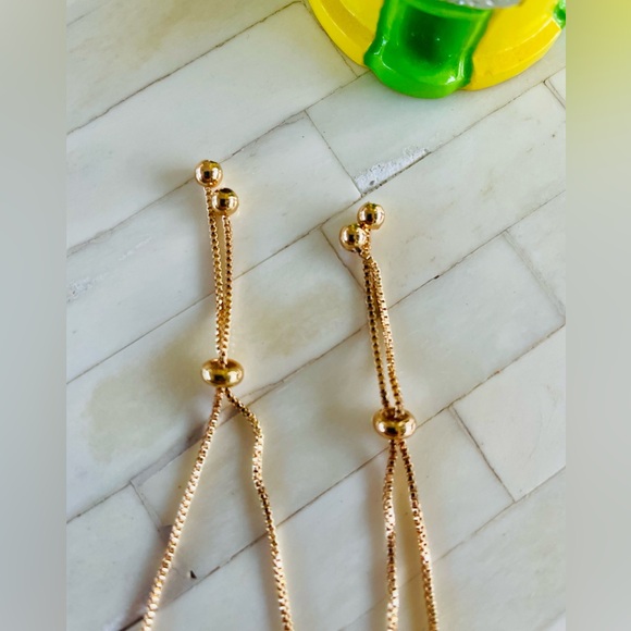 Two 18k Rose Gold Plated Lariat Bracelets by Pretty Bird NWOT - Picture 2 of 5